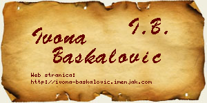 Ivona Baškalović vizit kartica